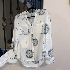 Express button down floral top